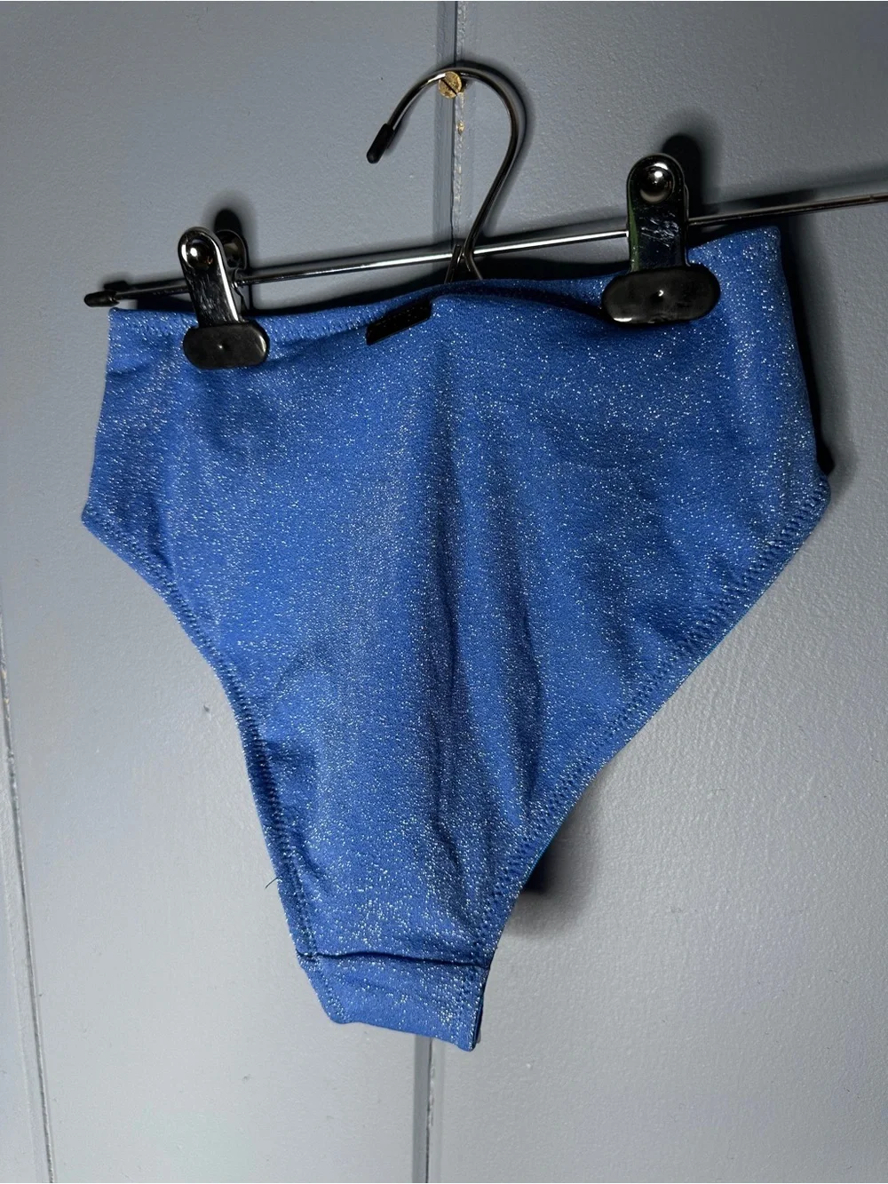 triangl swimwear Sparkle High-Cut Bikini Bottoms in Shimmery Blue size medium